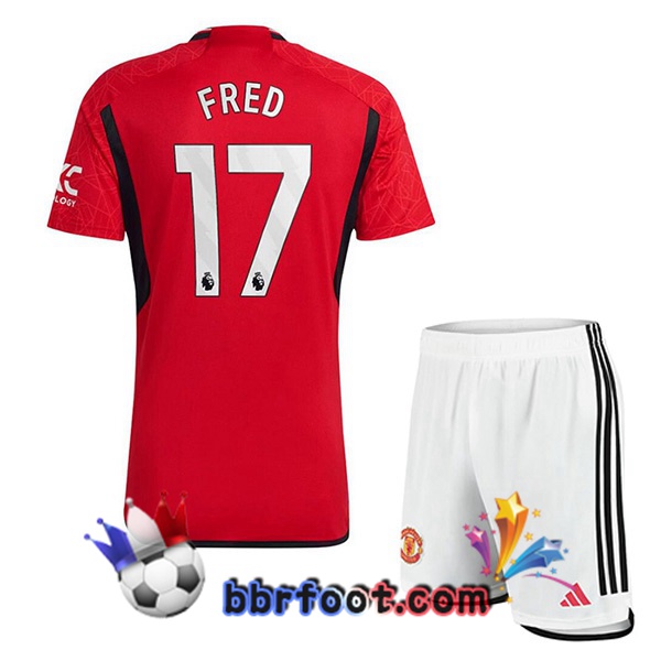 Maillot Foot Manchester United (Fred 17) Enfant Domicile Rouge 2023/2024