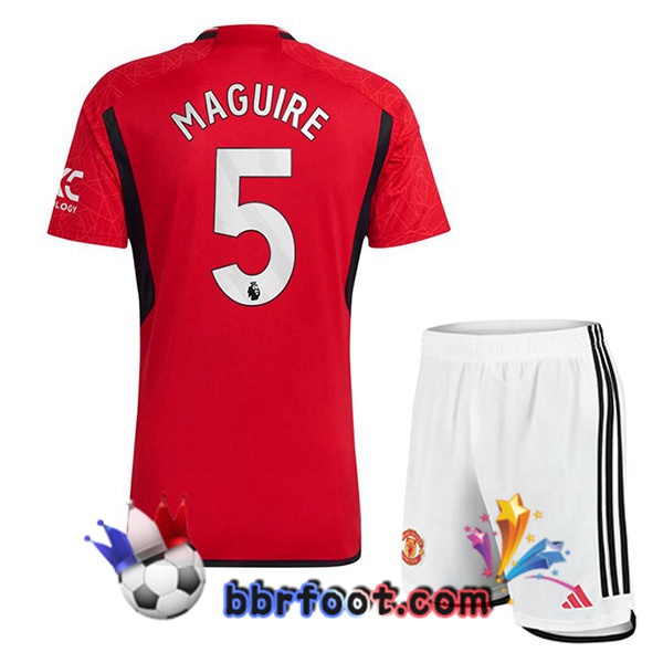 Maillot Foot Manchester United (Maguire 5) Enfant Domicile Rouge 2023/2024
