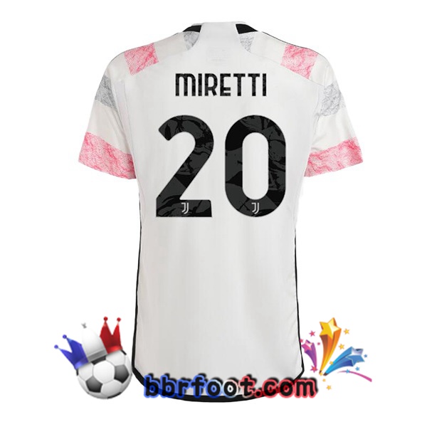 Maillot Foot Juventus (MIRETTI 20) Exterieur Blanc 2023/2024