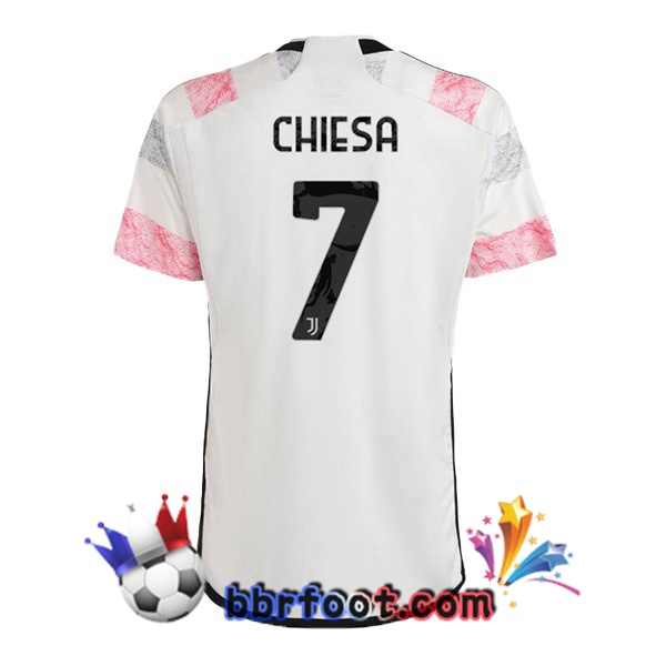 Maillot Foot Juventus (CHIESA 7) Exterieur Blanc 2023/2024