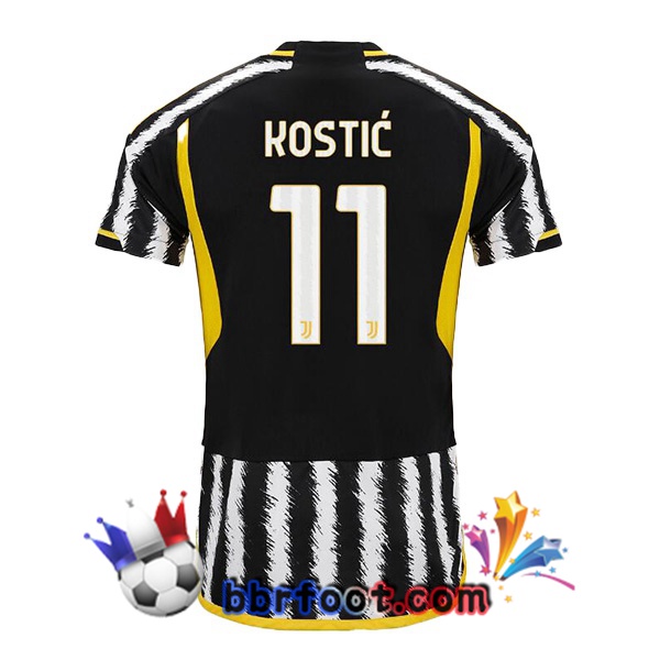 Maillot Foot Juventus (KOSTIĆ 11) Domicile Noir Blanc 2023/2024