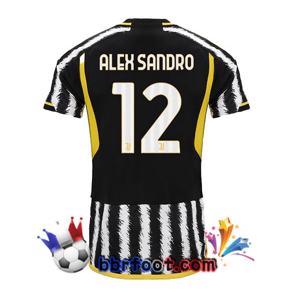 Maillot Foot Juventus (ALEX SANDRO 12) Domicile Noir Blanc 2023/2024