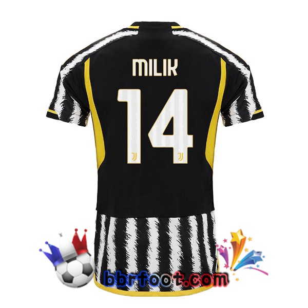 Maillot Foot Juventus (MILIK 14) Domicile Noir Blanc 2023/2024