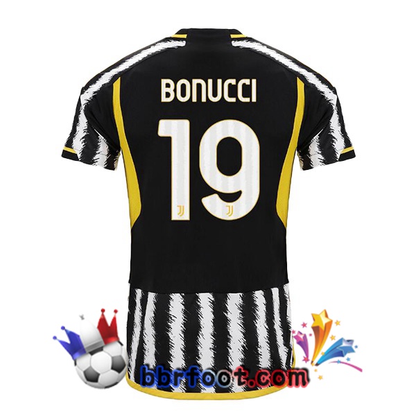 Maillot Foot Juventus (BONUCCI 19) Domicile Noir Blanc 2023/2024