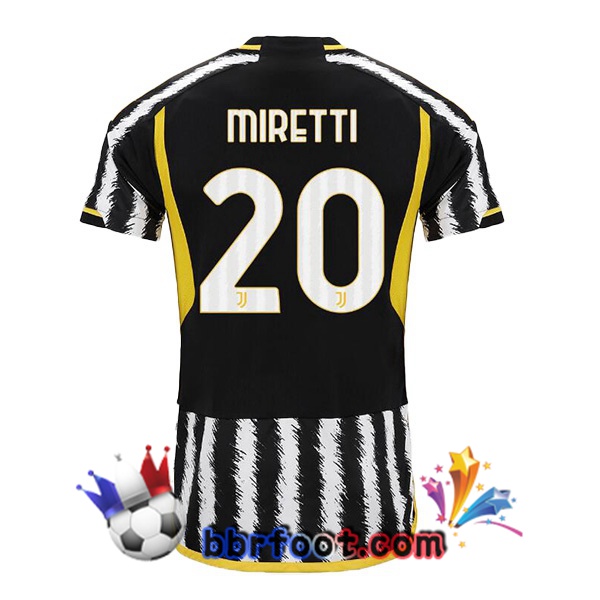 Maillot Foot Juventus (MIRETTI 20) Domicile Noir Blanc 2023/2024