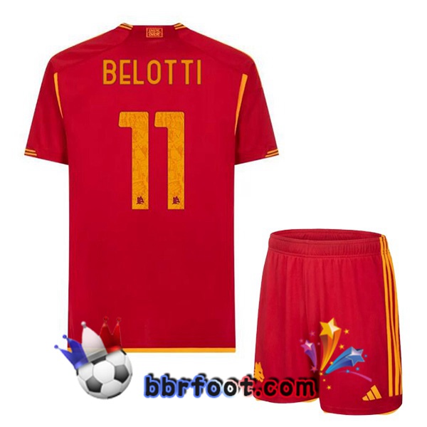 Maillot Foot AS Roma (BELOTTI 11) Enfant Domicile Rouge 2023/2024