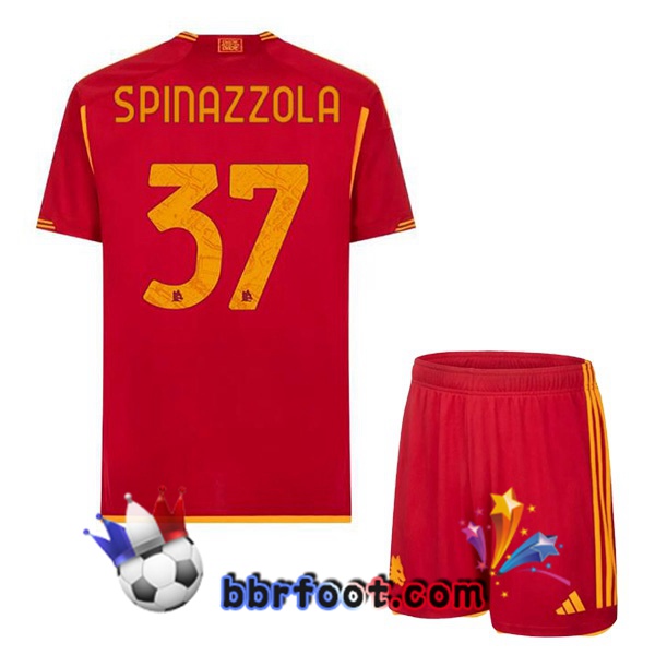Maillot Foot AS Roma (SPINAZZOLA 37) Enfant Domicile Rouge 2023/2024