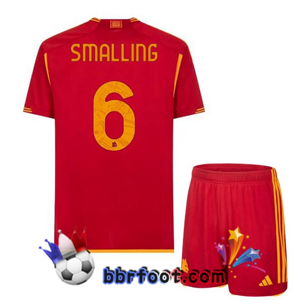Maillot Foot AS Roma (SMALLING 6) Enfant Domicile Rouge 2023/2024