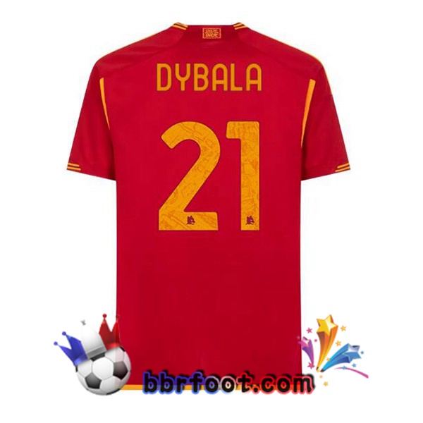 Maillot Foot AS Roma (DYBALA 21) Domicile Rouge 2023/2024