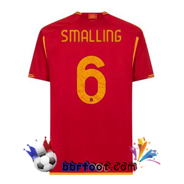 Maillot Foot AS Roma (SMALLING 6) Domicile Rouge 2023/2024