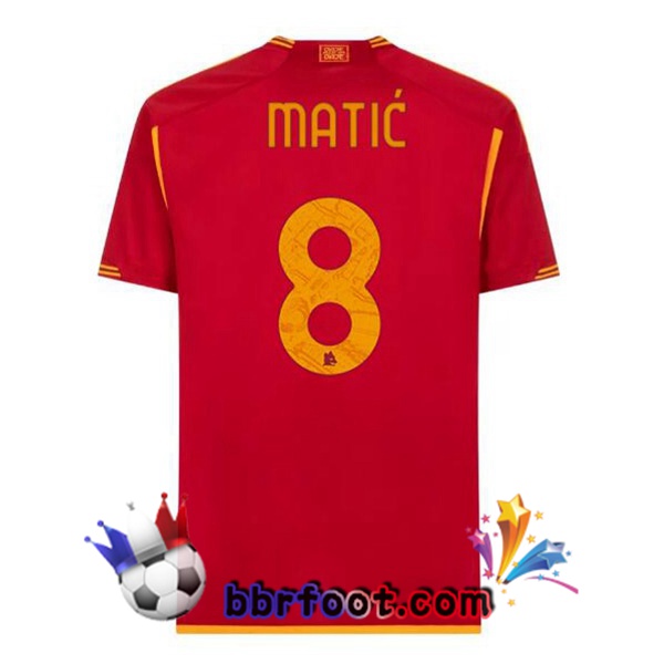Maillot Foot AS Roma (MATIĆ 8) Domicile Rouge 2023/2024
