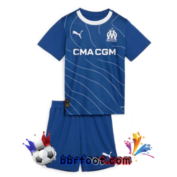 Maillot Foot Marseille OM Enfant Exterieur Bleu 2023/2024