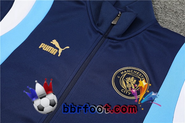Veste Survetement Foot Manchester City Bleu Royal 2023/2024