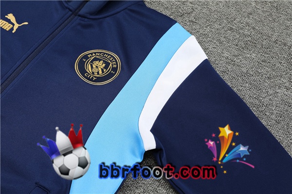 Veste Survetement Foot Manchester City Bleu Royal 2023/2024