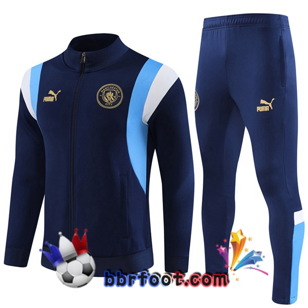 Veste Survetement Foot Manchester City Bleu Royal 2023/2024