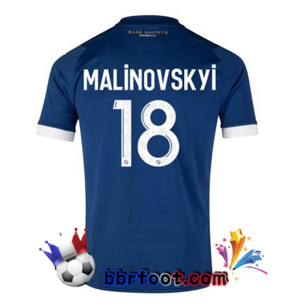 Maillot Foot Marseille OM (MALINOVSKYI 18) Exterieur Bleu 2023/2024