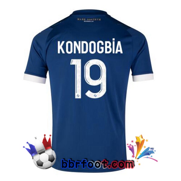 Maillot Foot Marseille OM (KONDOGBIA 19) Exterieur Bleu 2023/2024