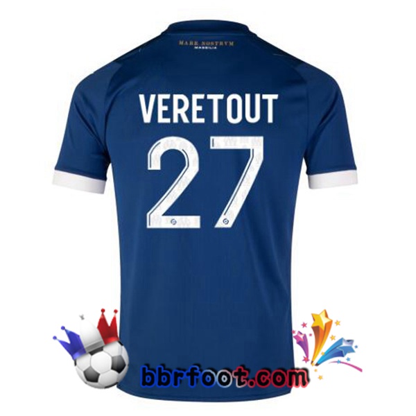 Maillot Foot Marseille OM (VERETOUT 27) Exterieur Bleu 2023/2024