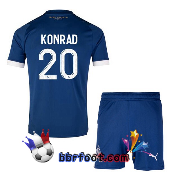 Maillot Foot Marseille OM (KONRAD 20) Enfant Exterieur Bleu 2023/2024