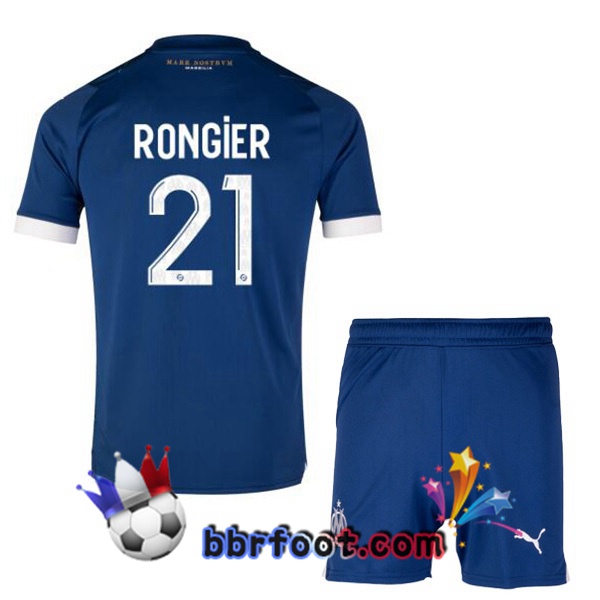 Maillot Foot Marseille OM (RONGIER 21) Enfant Exterieur Bleu 2023/2024