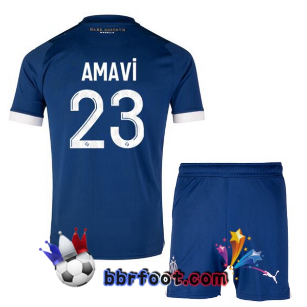 Maillot Foot Marseille OM (AMAVI 23) Enfant Exterieur Bleu 2023/2024
