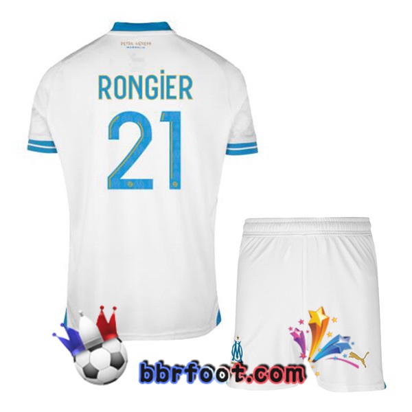Maillot Foot Marseille OM (RONGIER 21) Enfant Domicile Blanc 2023/2024