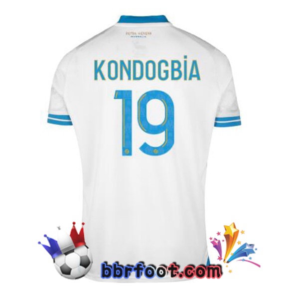 Maillot Foot Marseille OM (KONDOGBIA 19) Domicile Blanc 2023/2024