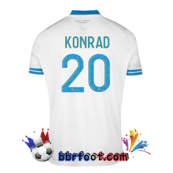 Maillot Foot Marseille OM (KONRAD 20) Domicile Blanc 2023/2024