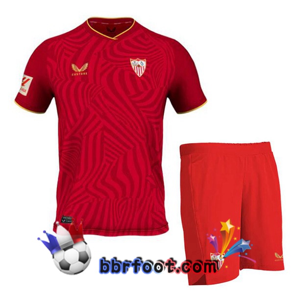 Maillot Foot Sevilla FC Enfant Exterieur Rouge 2023/2024