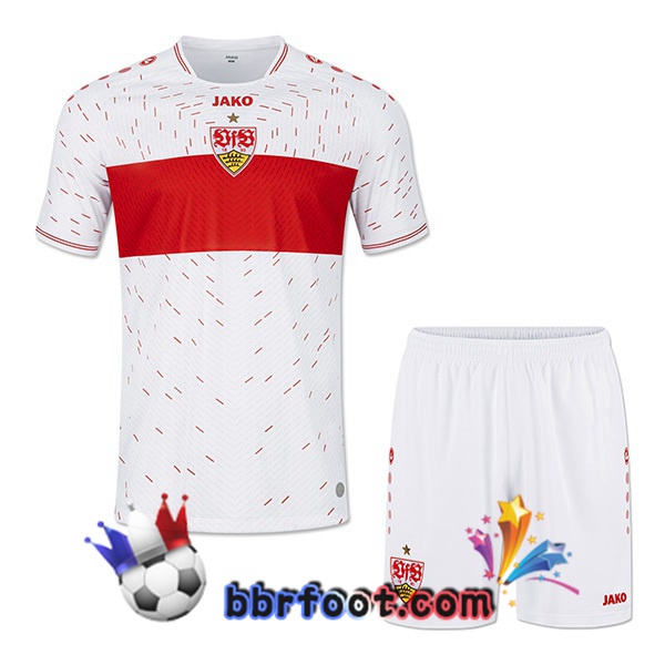 Maillot Foot VfB Stuttgart Enfant Domicile Blanc 2023/2024
