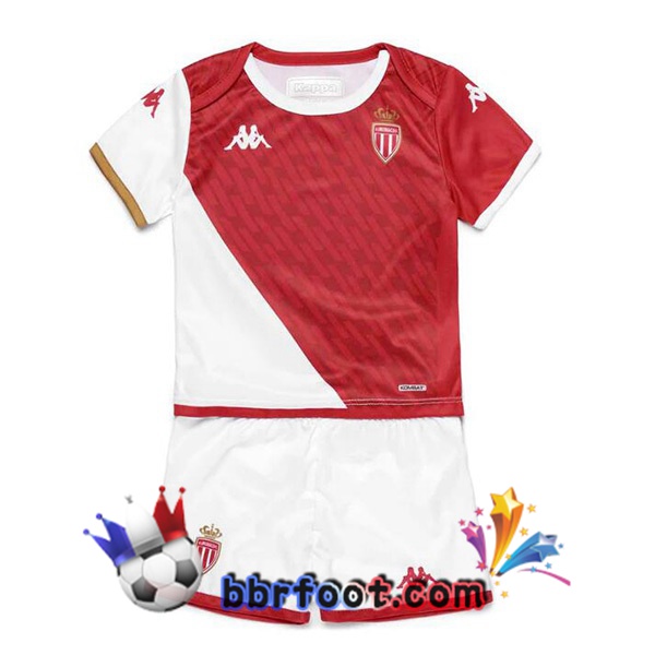 Maillot Foot AS Monaco Enfant Domicile Blanc Rouge 2023/2024