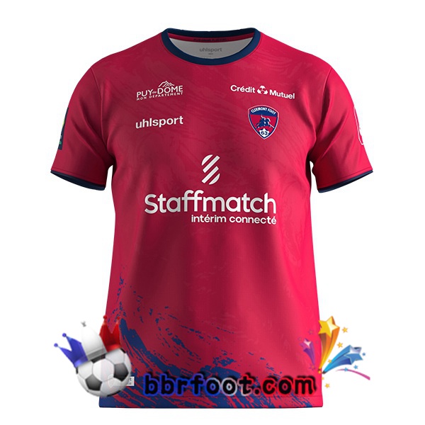 Maillot Foot Clermont Foot 63 Domicile Rouge 2023/2024