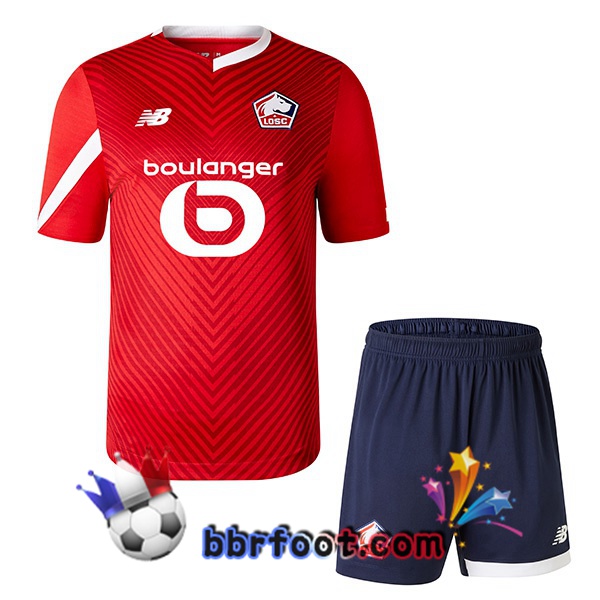 Maillot Foot Lille OSC Enfant Domicile Rouge 2023/2024
