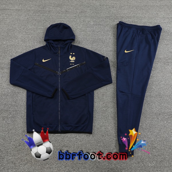 Capuche Survetement Foot France Bleu Royal 2023/2024