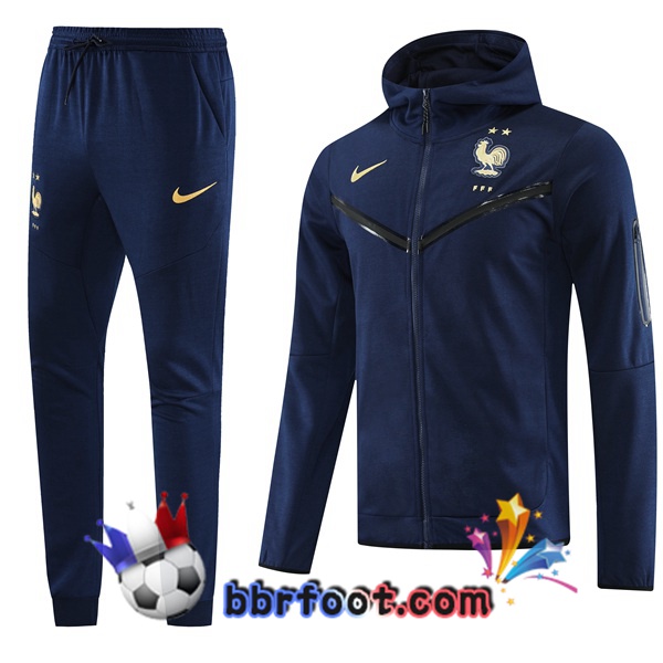 Capuche Survetement Foot France Bleu Royal 2023/2024