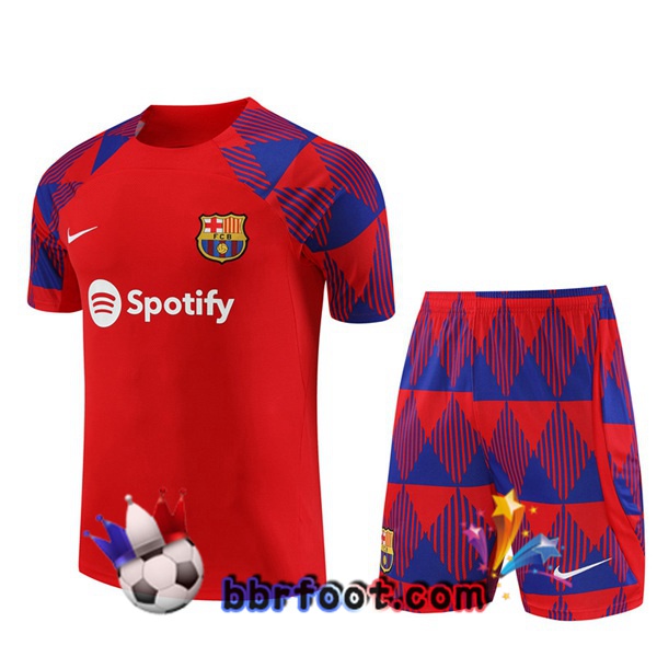 Ensemble Training T-Shirts FC Barcelone + Shorts Rouge 2023/2024