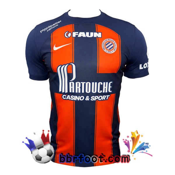 Maillot Foot Montpellier HSC Domicile Bleu Orange 2023/2024