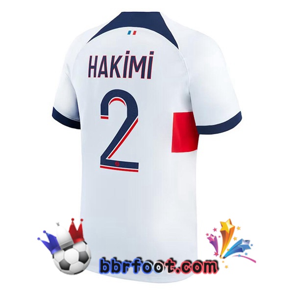 Maillot Foot Paris PSG (Hakimi 2) Exterieur Blanc 2023/2024