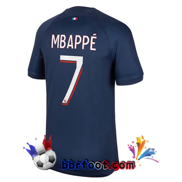 Maillot Foot Paris PSG (Mbappé 7) Domicile Bleu Royal 2023/2024