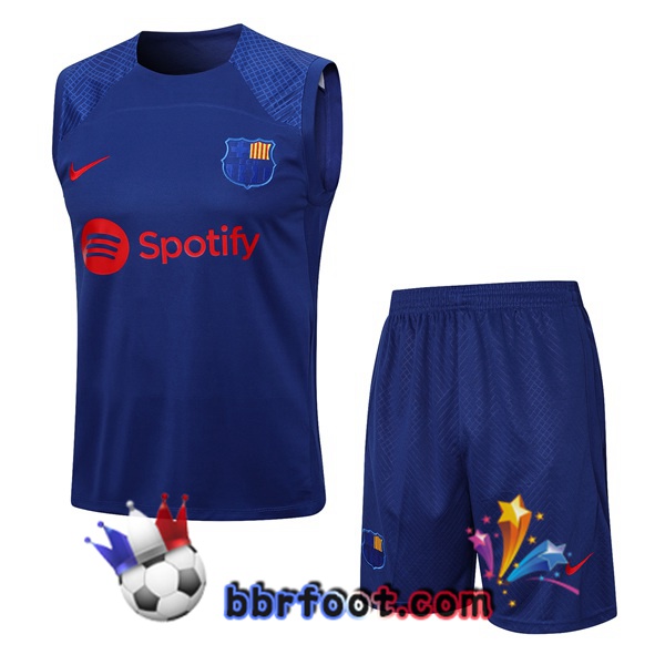 Gilet Foot FC Barcelone + Shorts Bleu 2023/2024