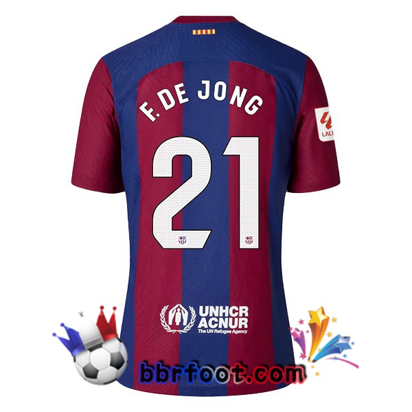 Maillot Foot FC Barcelone (F. DE JONG 21) Domicile Bleu Rouge 2023/2024