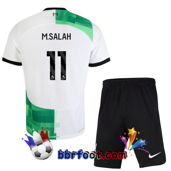 Maillot Foot FC Liverpool (M.SALAH 11) Enfant Exterieur Blanc Vert 2023/2024 Maillot Foot FC Liverpool (M.SALAH 11) Enfant Exterieur Blanc Vert 2023/2024