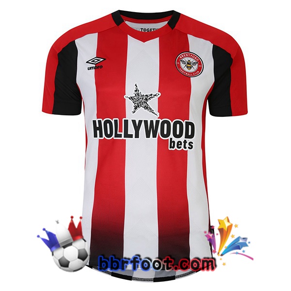 Maillot Foot Brentford FC Domicile Rouge Blanc 2023/2025