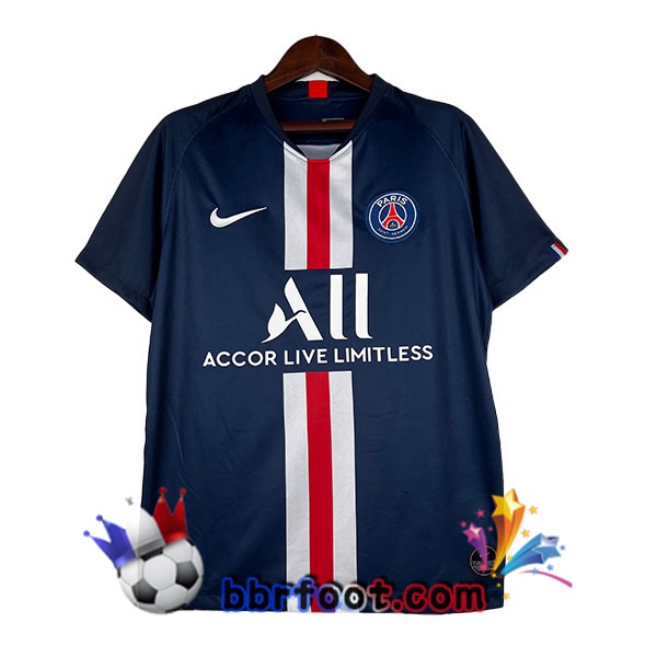 Maillot de Foot Paris PSG Retro Domicile Bleu Royal 2019-2020