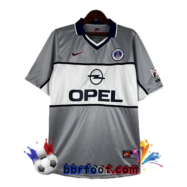 Maillot de Foot Paris PSG Retro Exterieur Gris 1999-2000