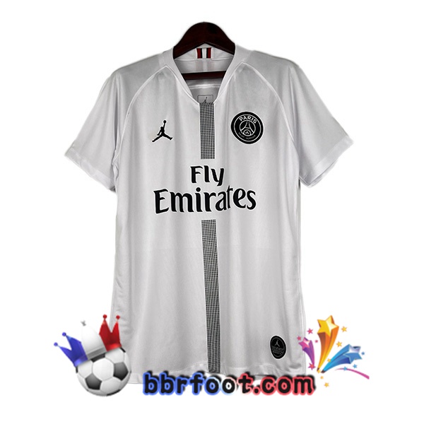 Maillot de Foot Paris PSG Retro Exterieur Blanc 2018-2019