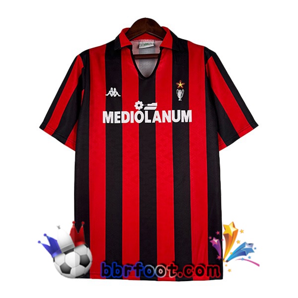 Maillot de Foot AC Milan Retro Domicile Rouge 1989-1990