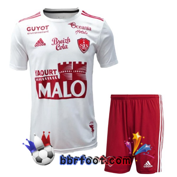 Maillot Foot Stade Brestois Enfant Exterieur Blanc 2023/2024