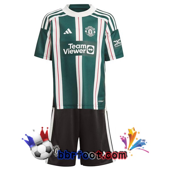 Maillot Foot Manchester United Enfant Exterieur Vert 2023/2024