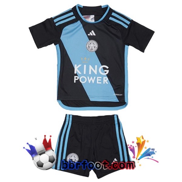 Maillot Foot Leicester City Enfant Exterieur Bleu Noir 2023/2024